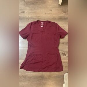 Marron Scrub Top